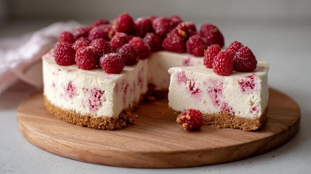 Cheesecake alla ricotta e lamponi senza cottura per principianti