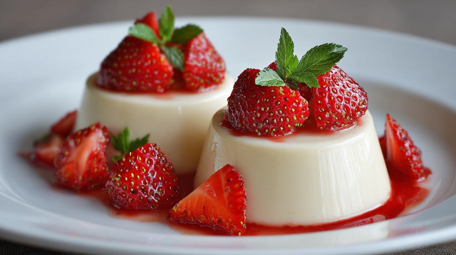 Panna cotta alla vaniglia con fragole fresca e leggera. Trucchi del mestiere