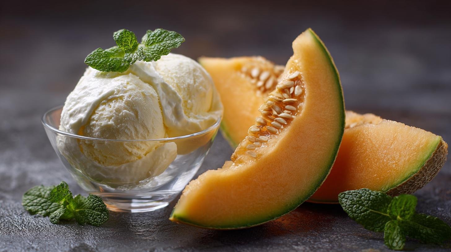 Gelato al melone e yogurt fresco con pochi ingredienti