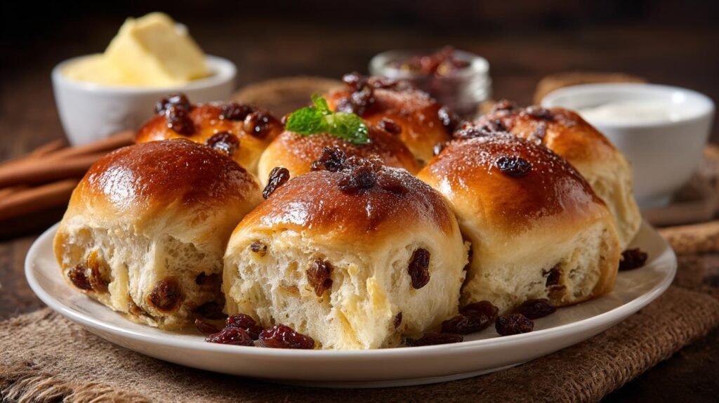 Panini dolci con uvetta e burro perfetti per colazione