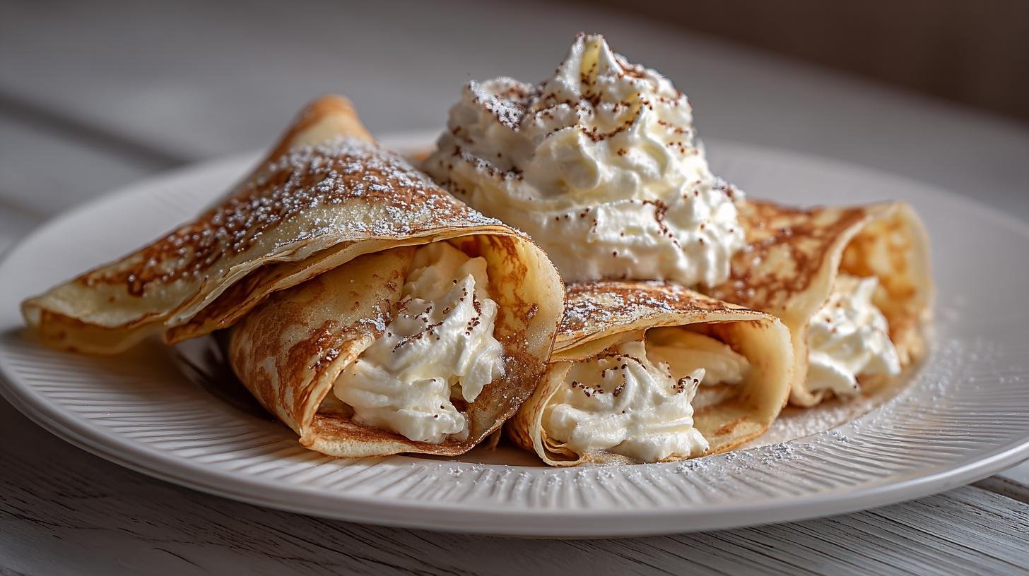 Crepes dolci con crema al mascarpone morbide e veloci