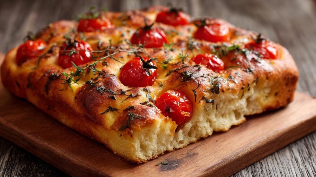 Focaccia morbida con pomodorini e origano senza errori