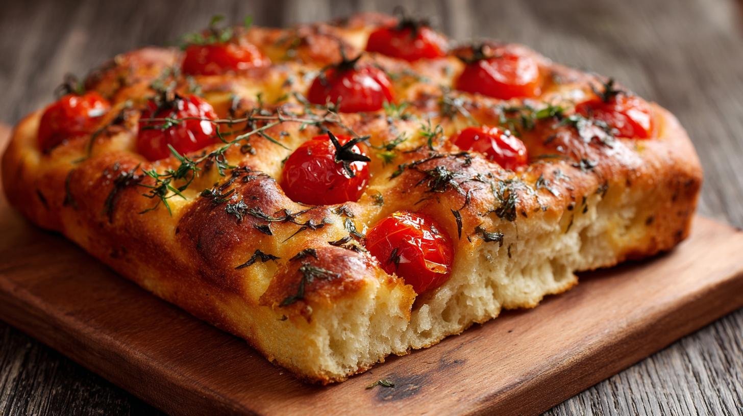 Focaccia morbida con pomodorini e origano senza errori