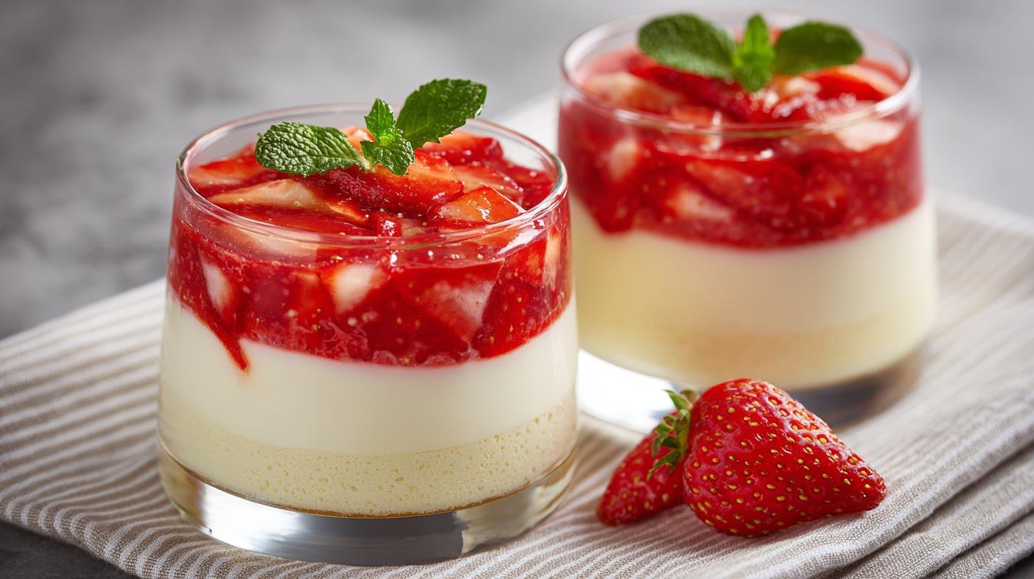Budino alla vaniglia e fragole leggero senza addensanti. Ingredienti essenziali