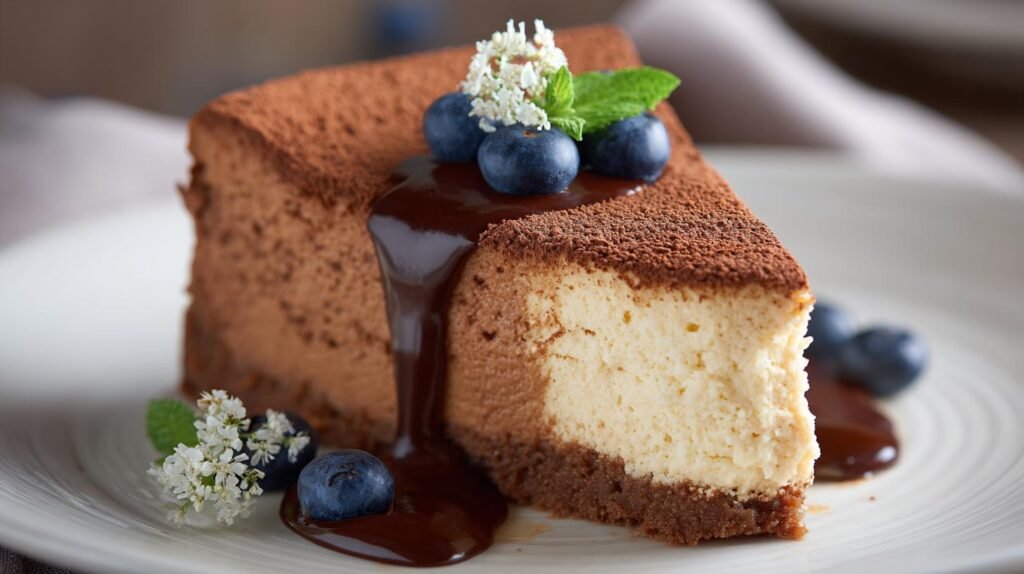Cheesecake al cacao e ricotta cremosa senza crepe
