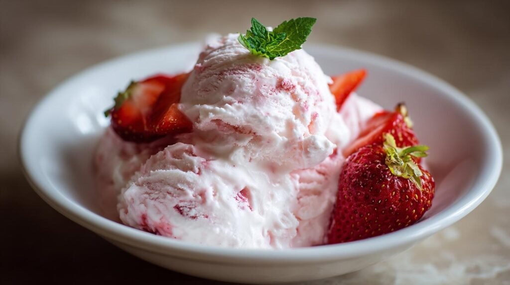 Gelato allo yogurt e fragole fatto in casa semplice