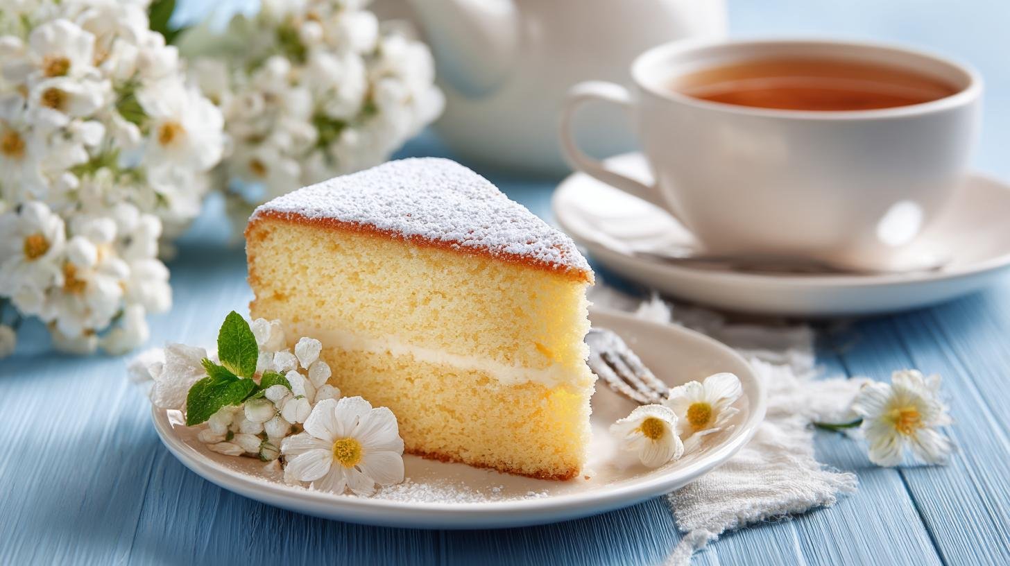 Torta alla vaniglia e latte morbida per colazione