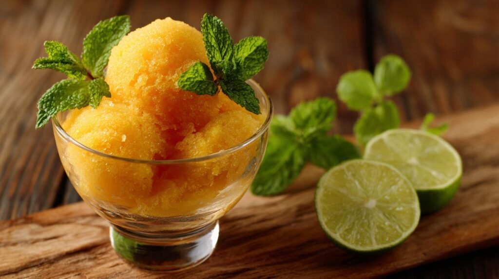Sorbetto all’arancia e mango rinfrescante in pochi passi