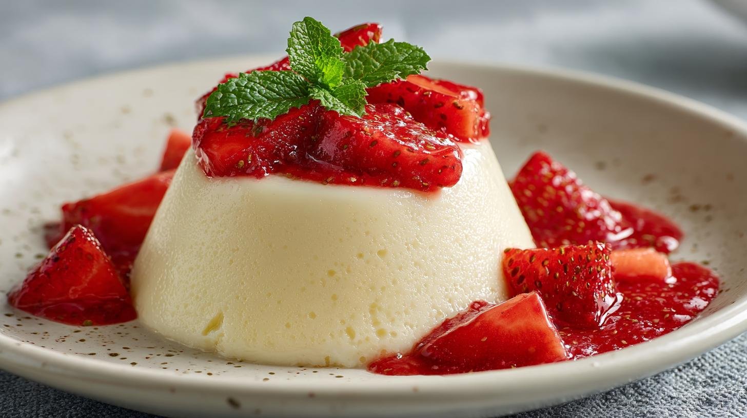 Budino alla vaniglia e fragole leggero senza addensanti