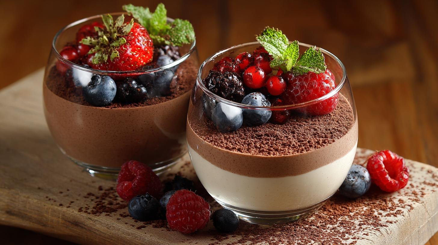 Budino alla vaniglia e cacao cremoso senza cottura — pronta oggi, migliore domani