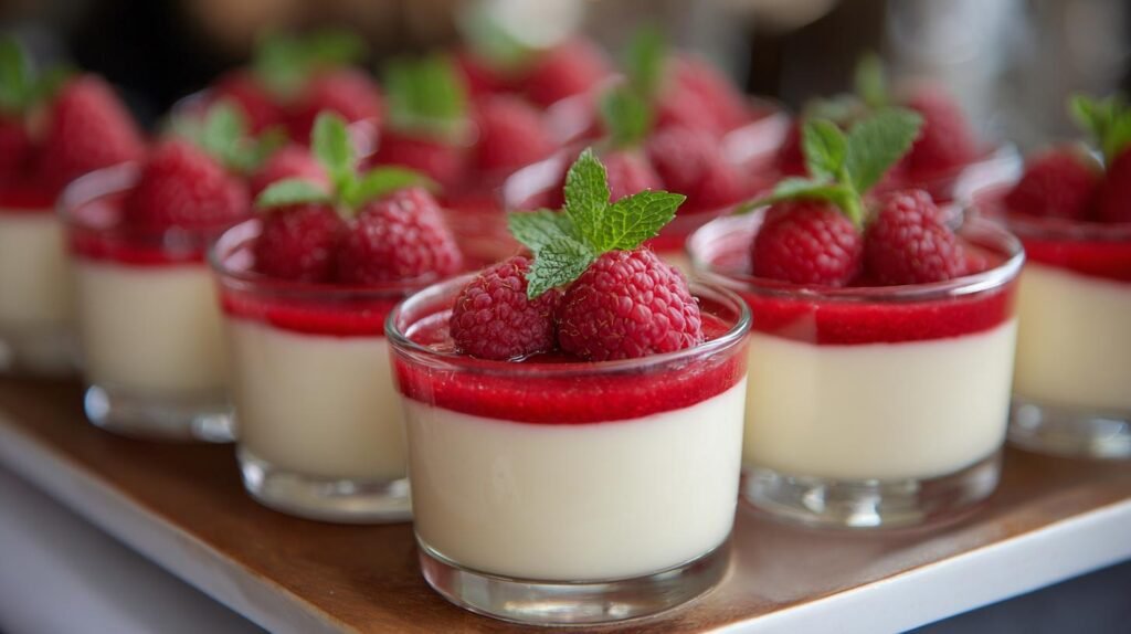 Mousse al cioccolato bianco e lamponi pronta per ospiti