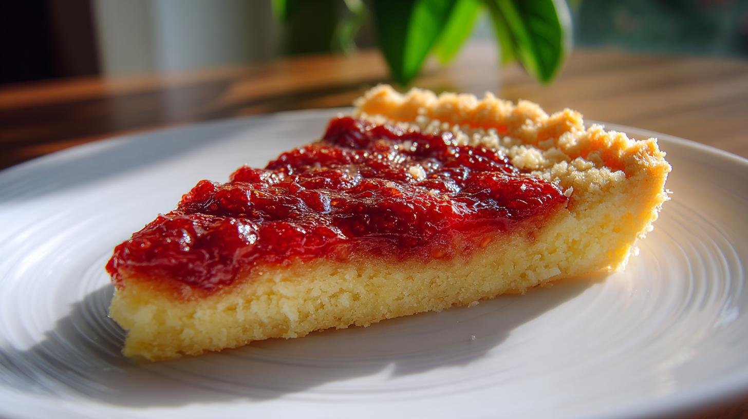 Crostata semplice con marmellata di fragole e pasta friabile