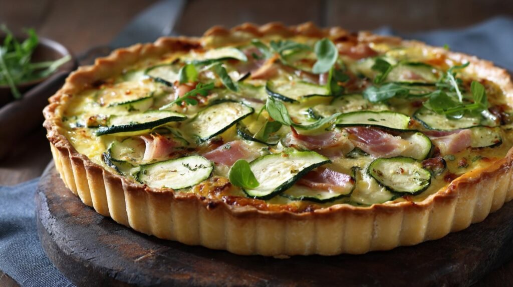 Torta salata con zucchine e prosciutto pronta in 30 minuti