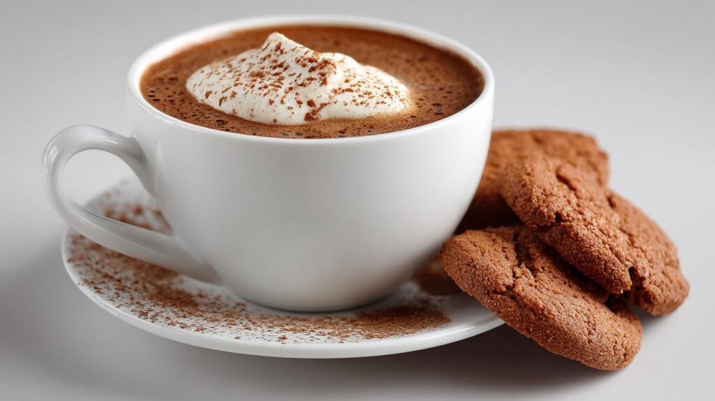 Coppa al caffè con panna e biscotti pronta subito