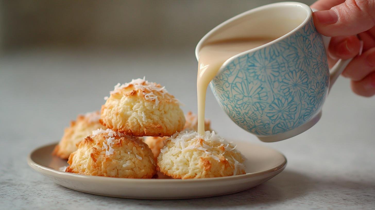 Biscotti al cocco e latte condensato con 3 ingredienti. Procedimento passo dopo passo