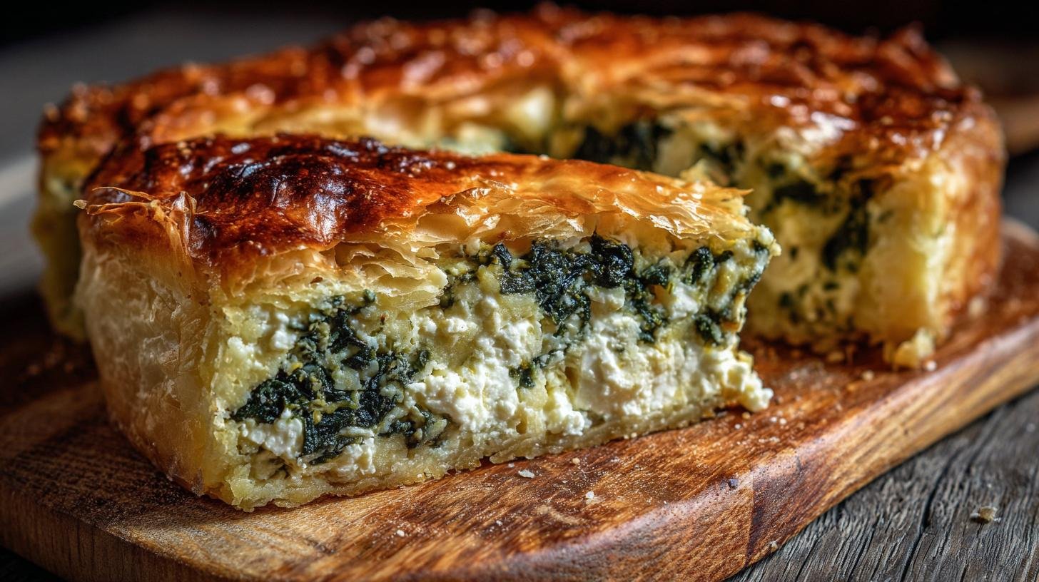 Torta rustica con spinaci e feta che non rilascia acqua. Perché resta asciutta