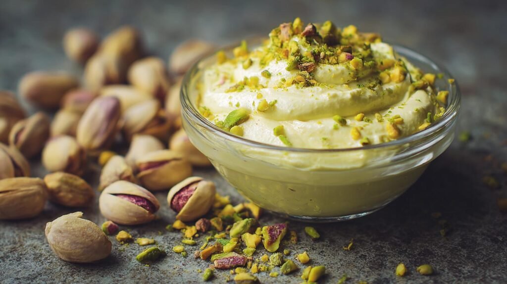 Mousse al pistacchio e panna dolce pronta in pochi minuti
