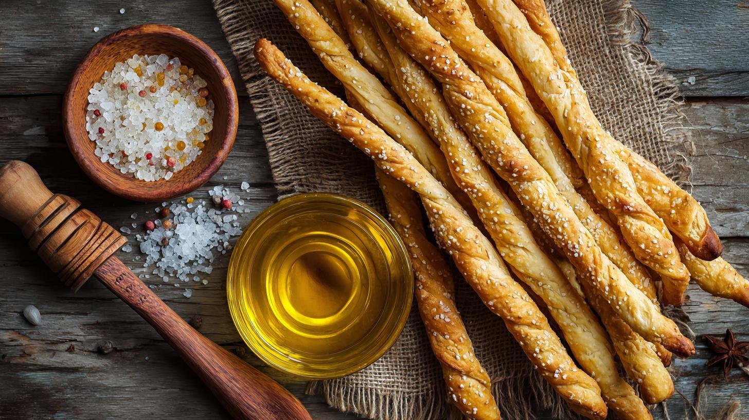 Grissini croccanti con farina bianca e olio fatti in casa