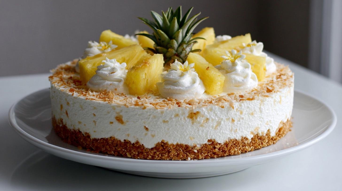 Torta fredda al cocco e ananas senza forno semplice