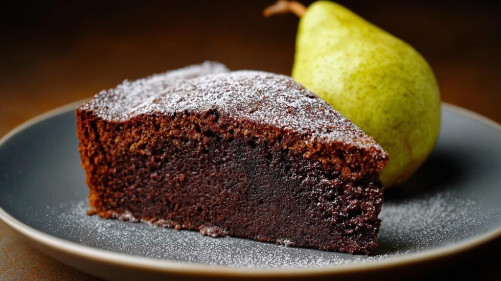 Torta soffice alle pere e cacao che resta umida