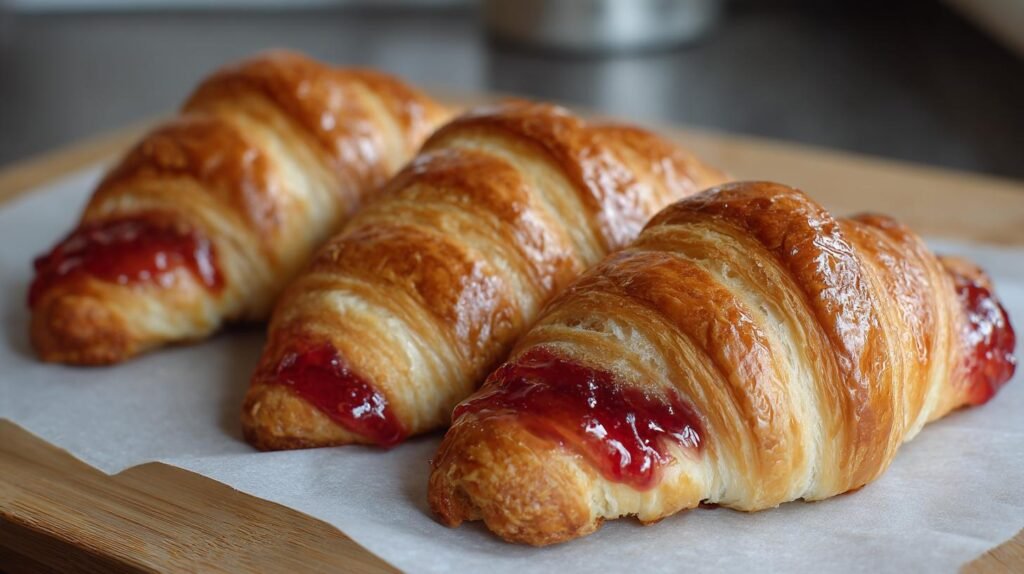 Cornetti allo yogurt e marmellata pronti senza lunga lievitazione