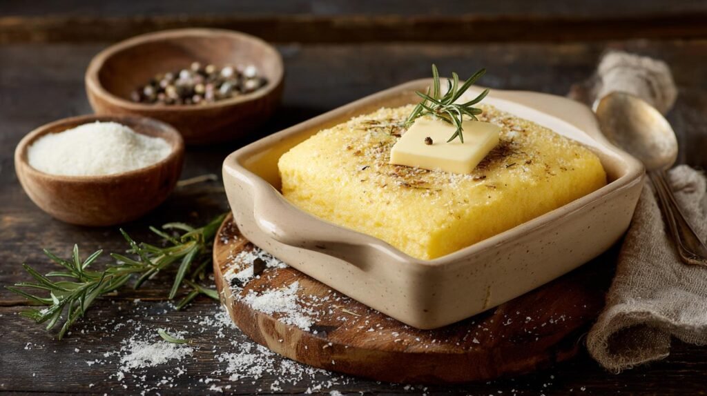 Polenta cremosa parmigiano e burro con trucco per morbidezza