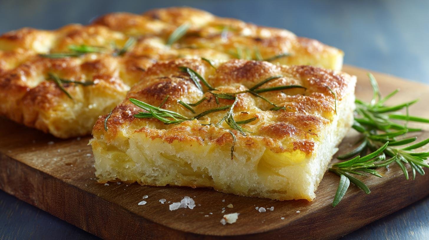 Focaccia patate e parmigiano soffice e profumata