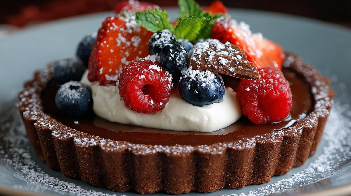 Crostata al cacao con crema di ricotta morbida