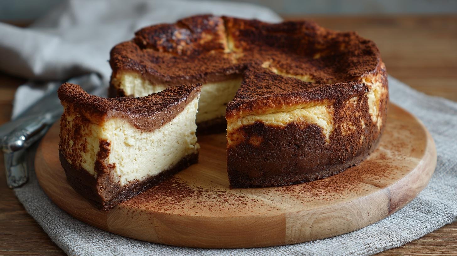 Cheesecake al forno con ricotta e cacao senza crepe