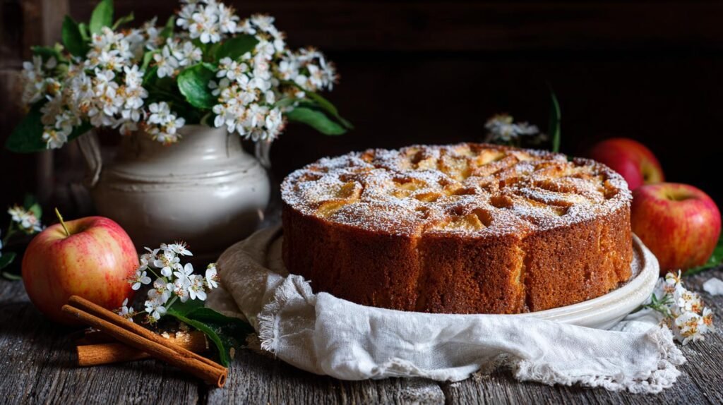 Torta di mele classica con cannella semplice e morbida