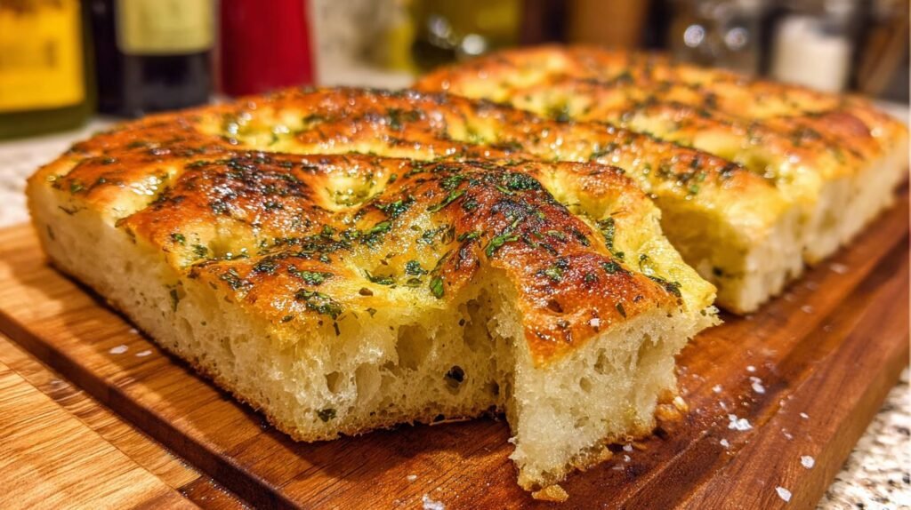 Focaccia croccante con origano e olio senza errori