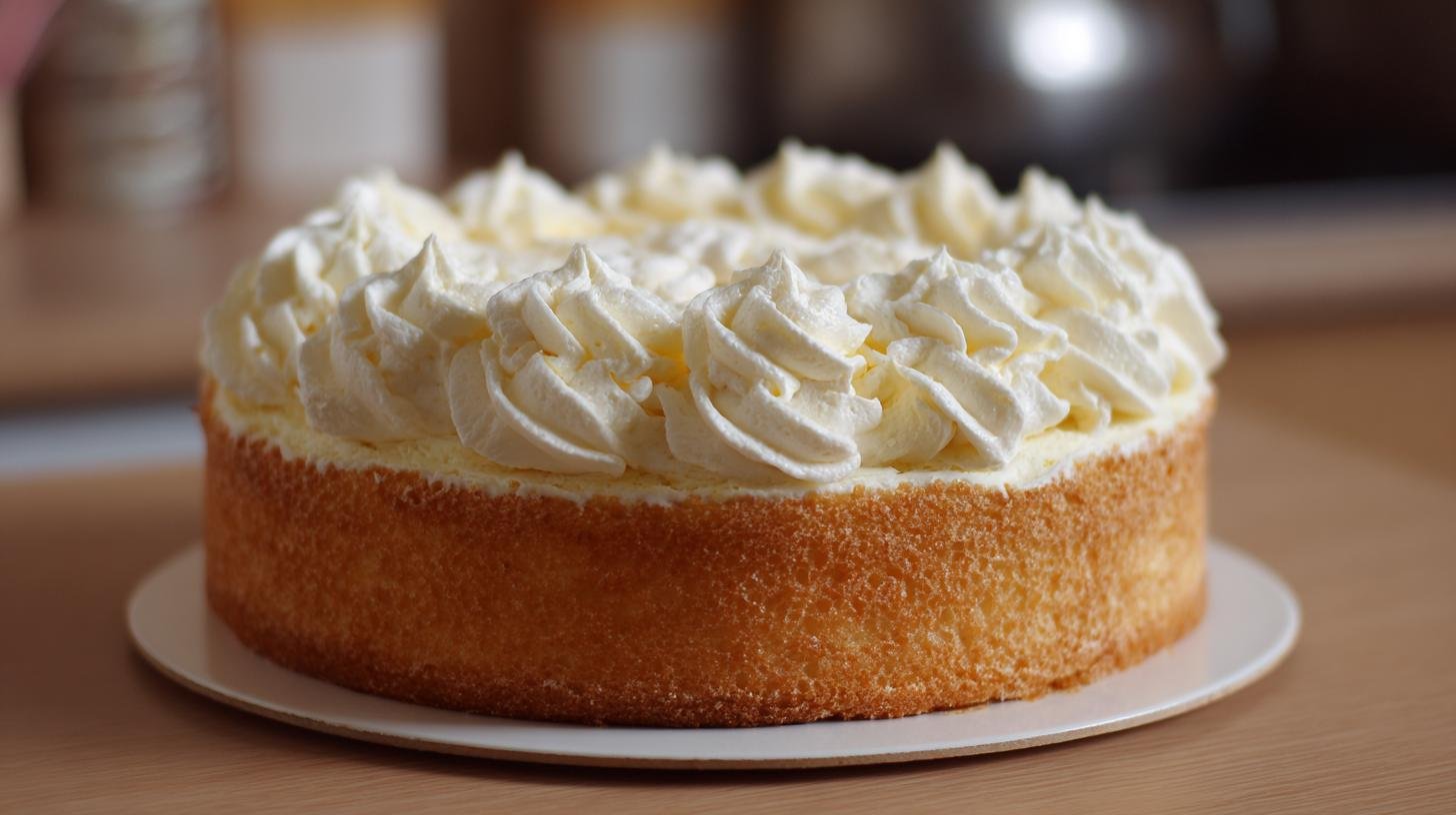 Torta semplice alla vaniglia e panna pronta in giornata