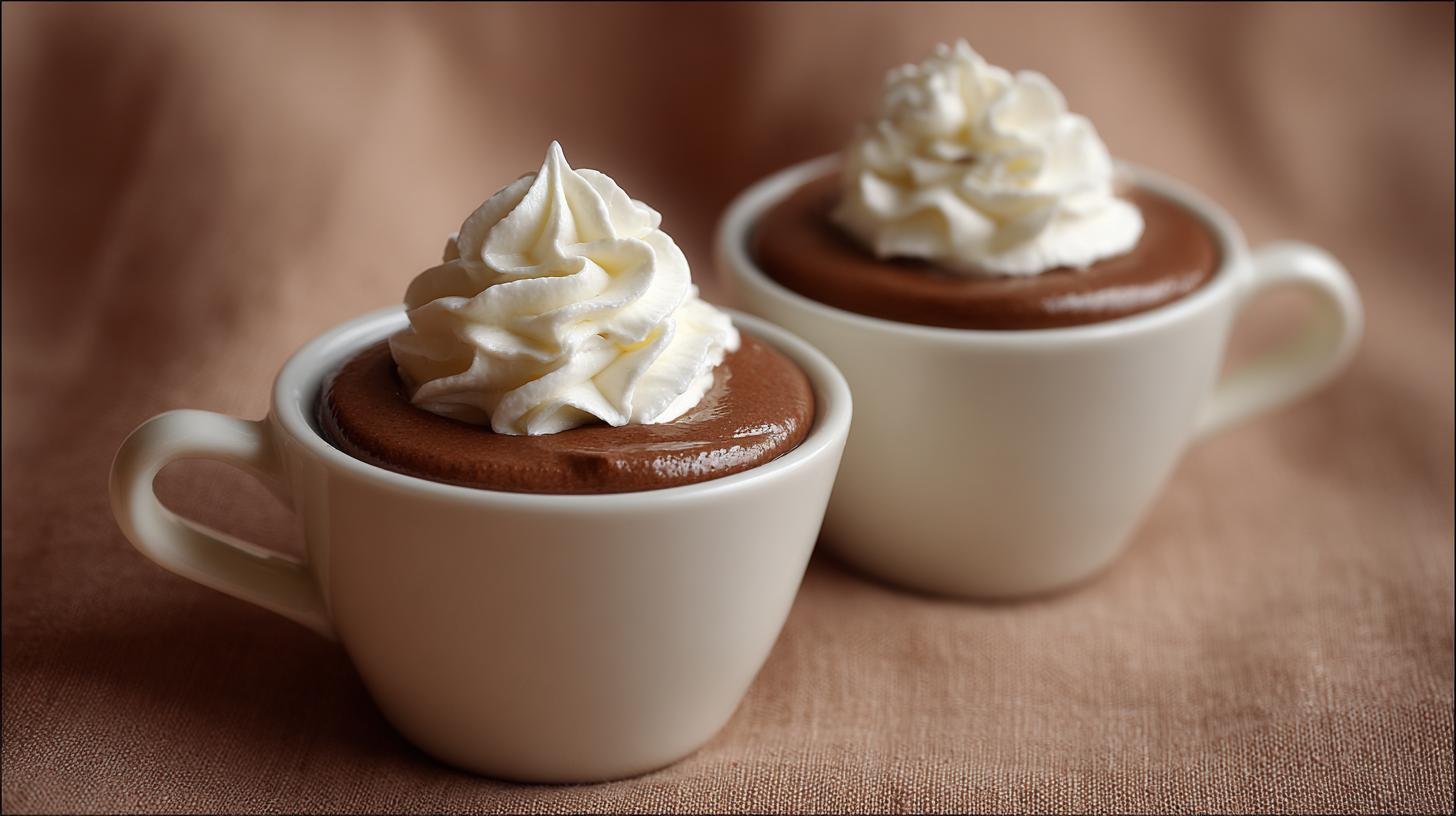 Coppette panna e cioccolato con trucco per crema vellutata