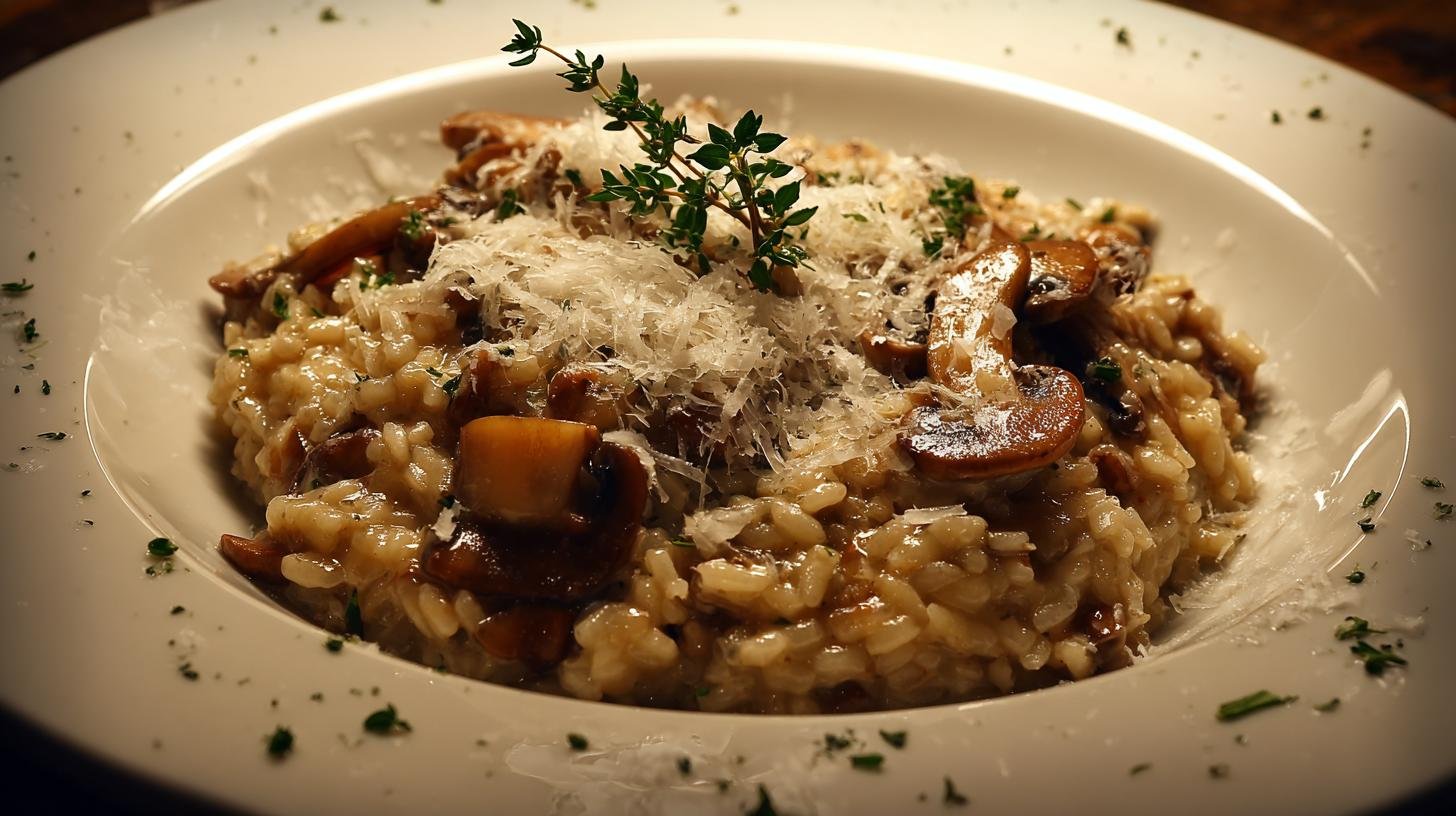 Risotto funghi e parmigiano con cremosità perfetta