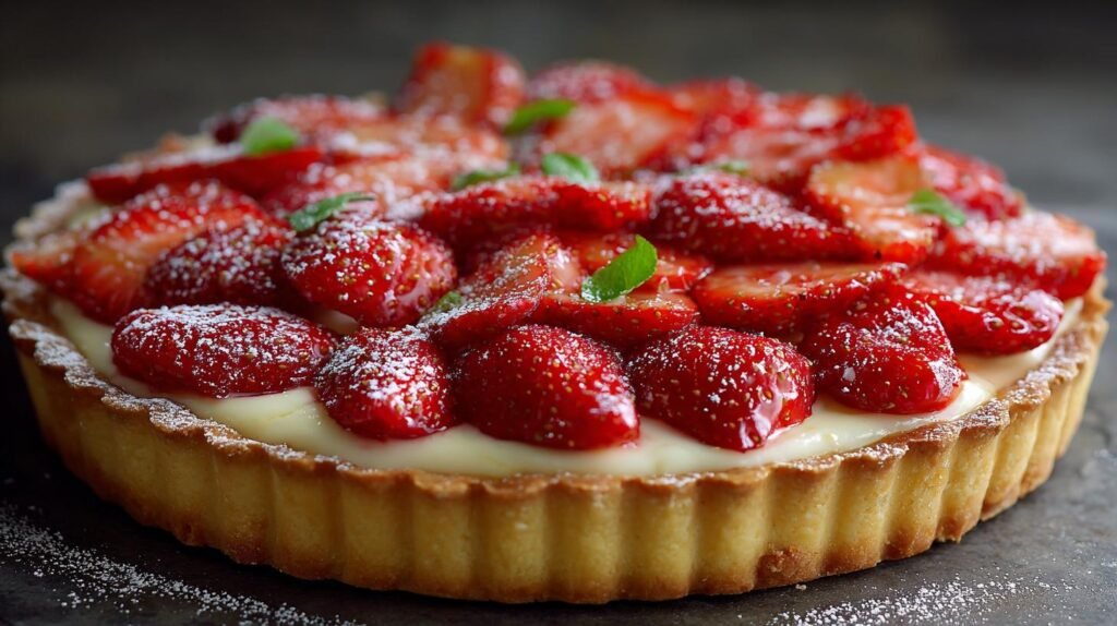 Crostata fragole e panna con base burro perfetta