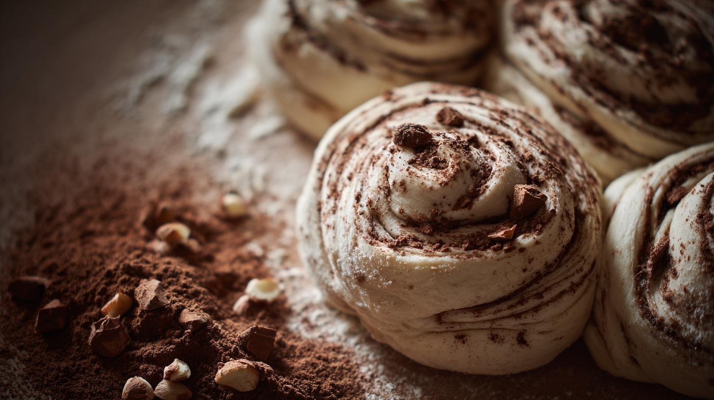 Girelle cacao e nocciole con impasto soffice profumato