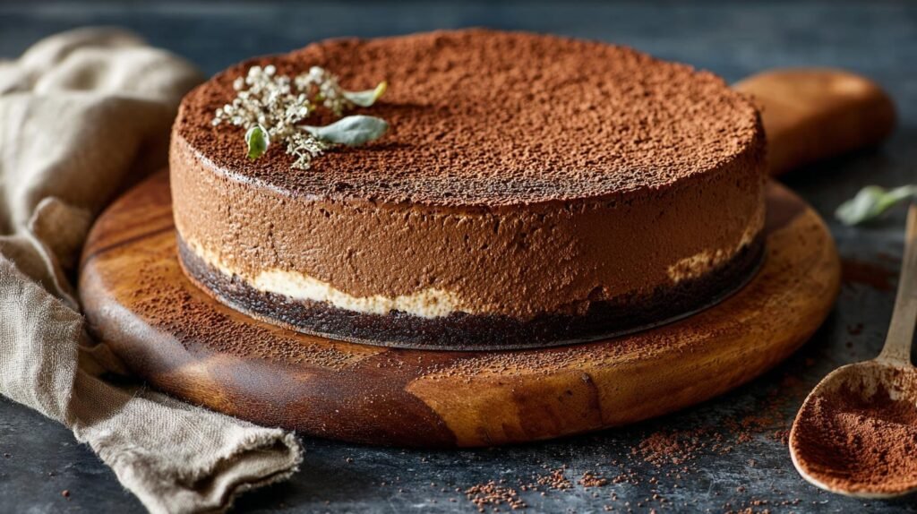 Cheesecake al mascarpone e cacao pronta senza stress