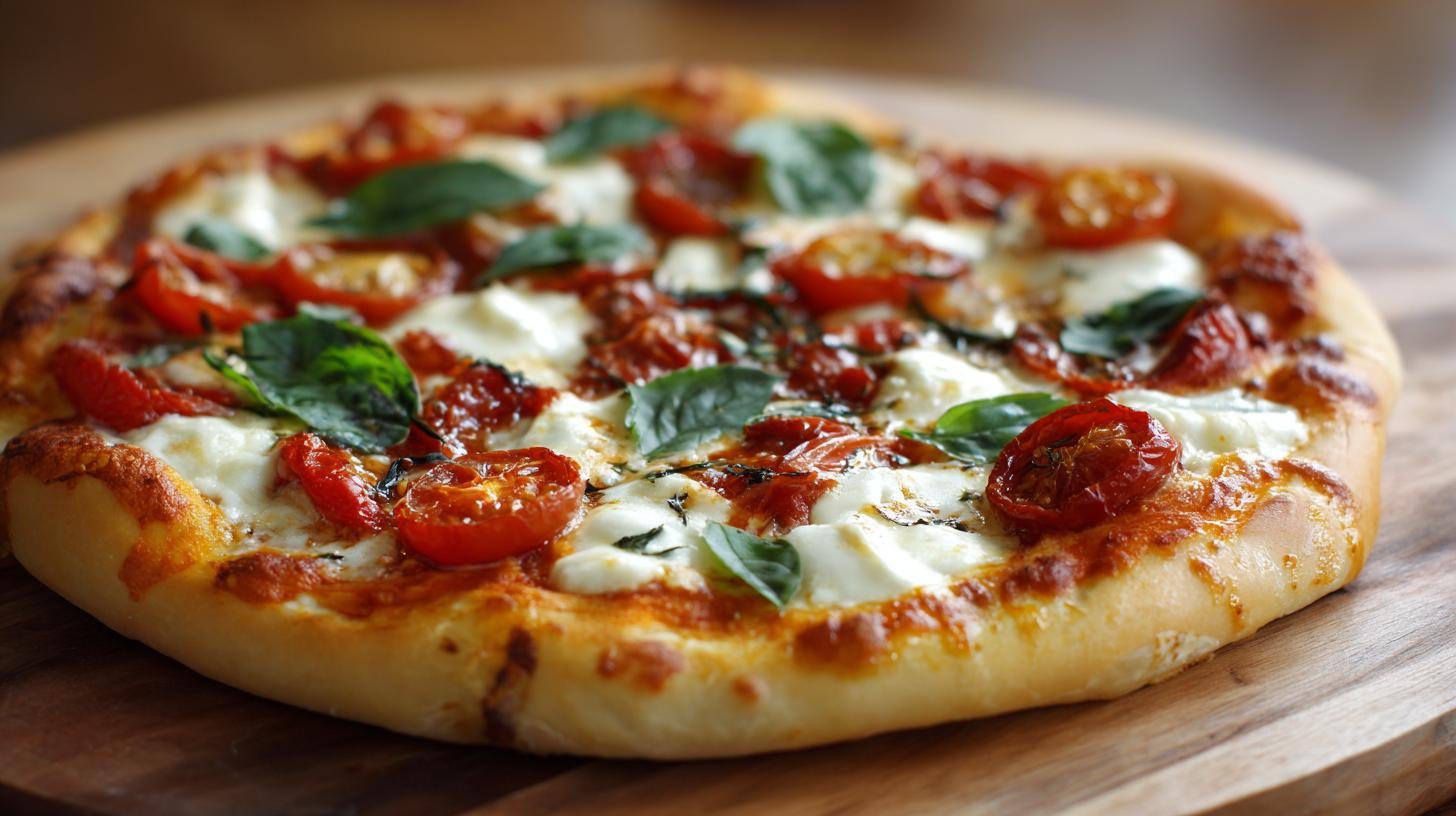 Pizza fatta in casa con pomodoro e mozzarella senza errori