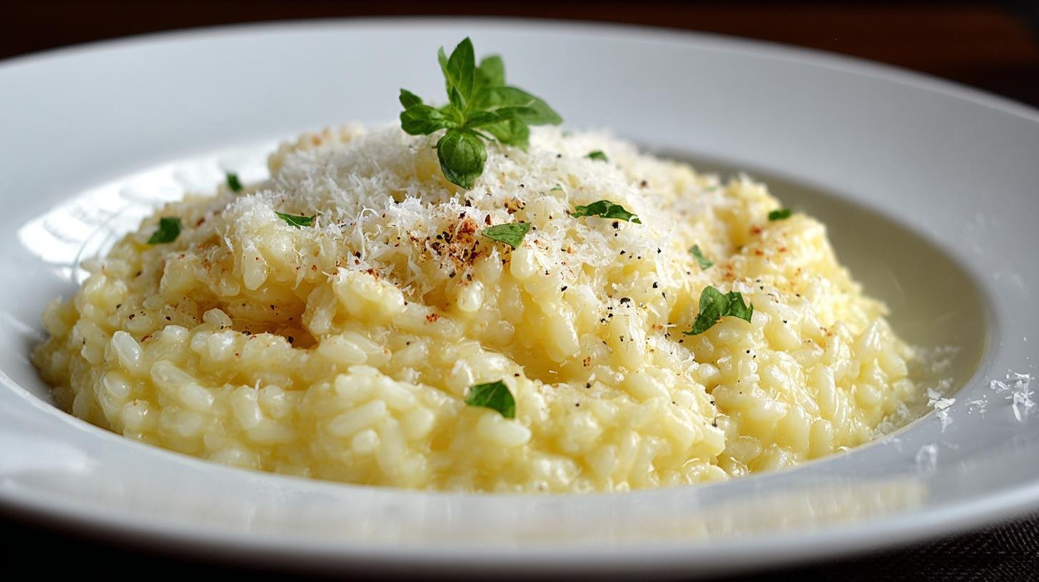 Risotto cremoso con parmigiano e burro, trucco per riso perfetto