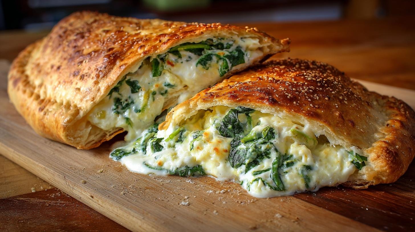 Calzone ricotta e spinaci con ripieno cremoso