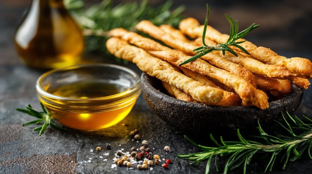 Grissini croccanti con olio d’oliva fatti in casa