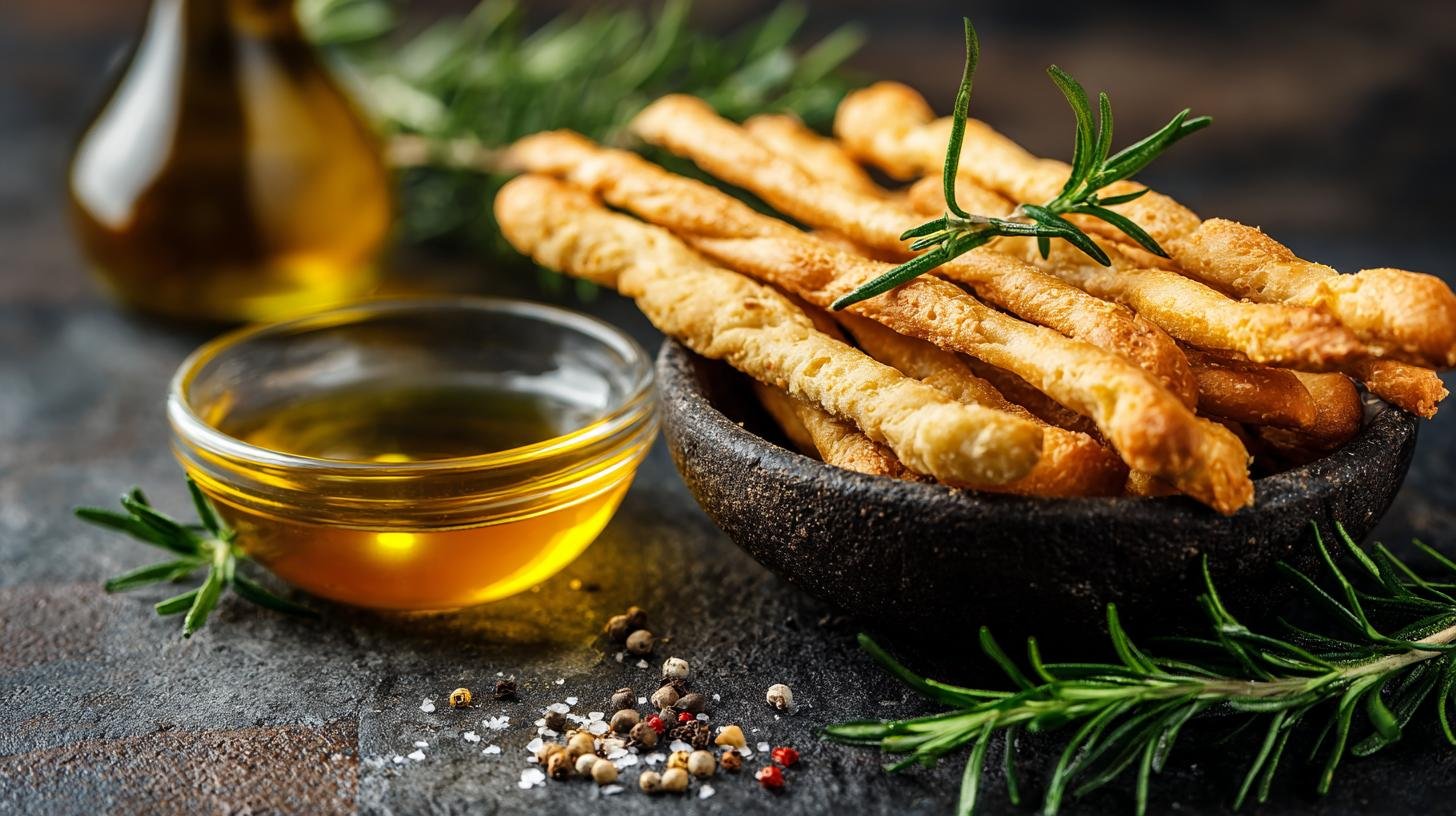 Grissini croccanti con olio d’oliva fatti in casa