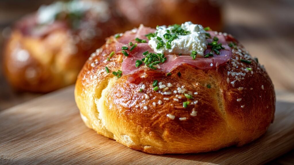 Pan brioche salato ricotta e prosciutto soffice e fragrante