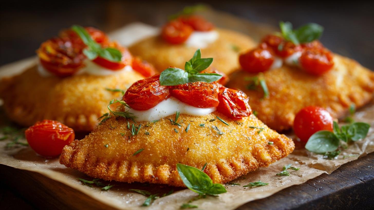 Fagottini mozzarella e pomodori con crosta croccante