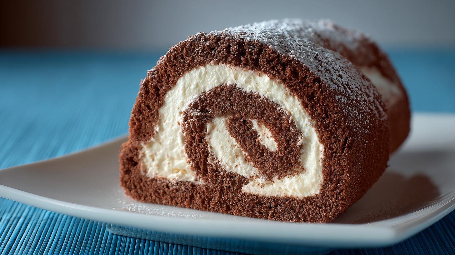 Rotolo cacao e panna soffice con trucco per arrotolare facile