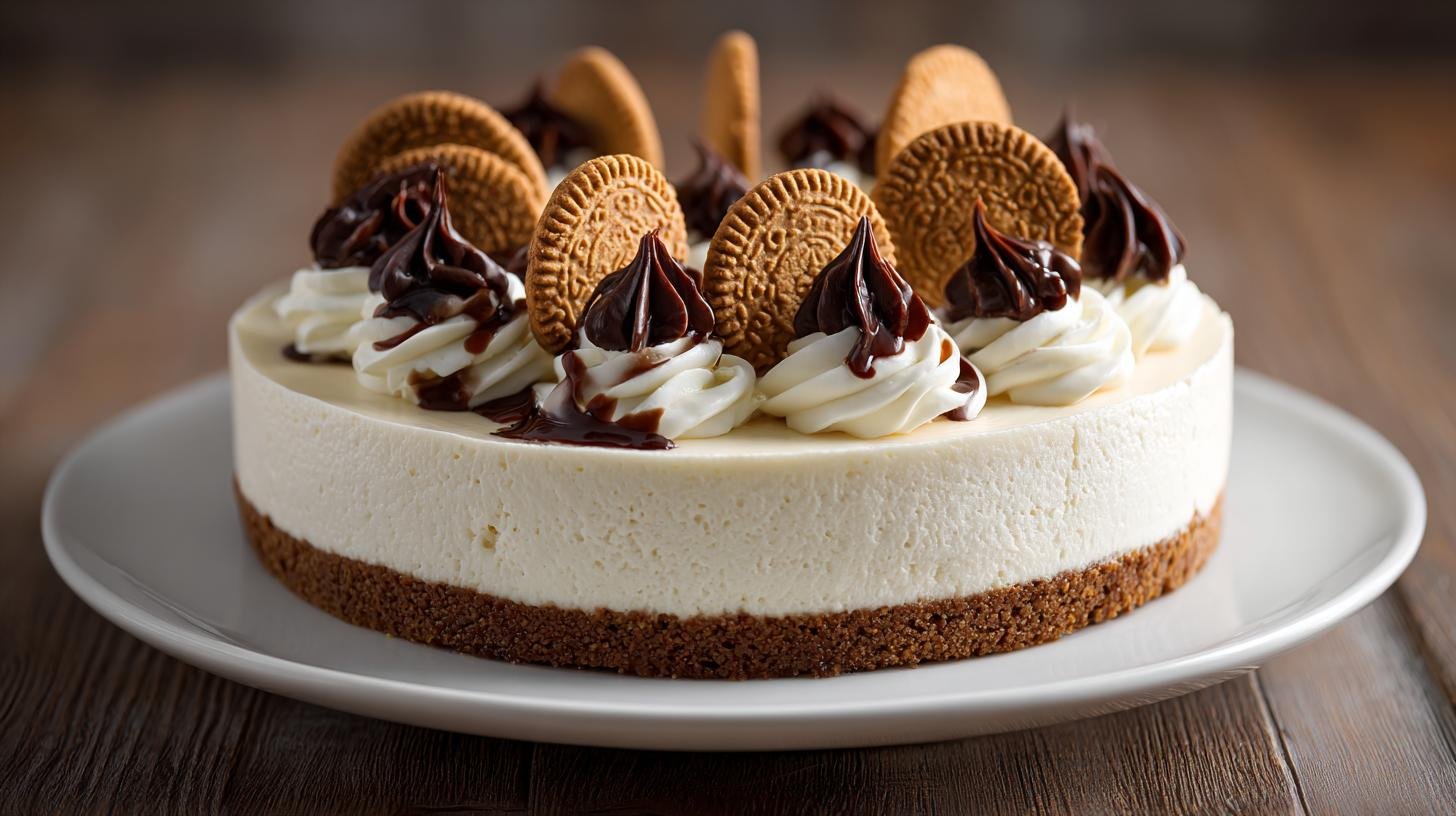 Cheesecake fredda alla vaniglia e biscotti veloce