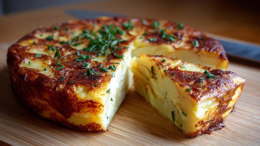 Frittata patate e parmigiano con crosta dorata