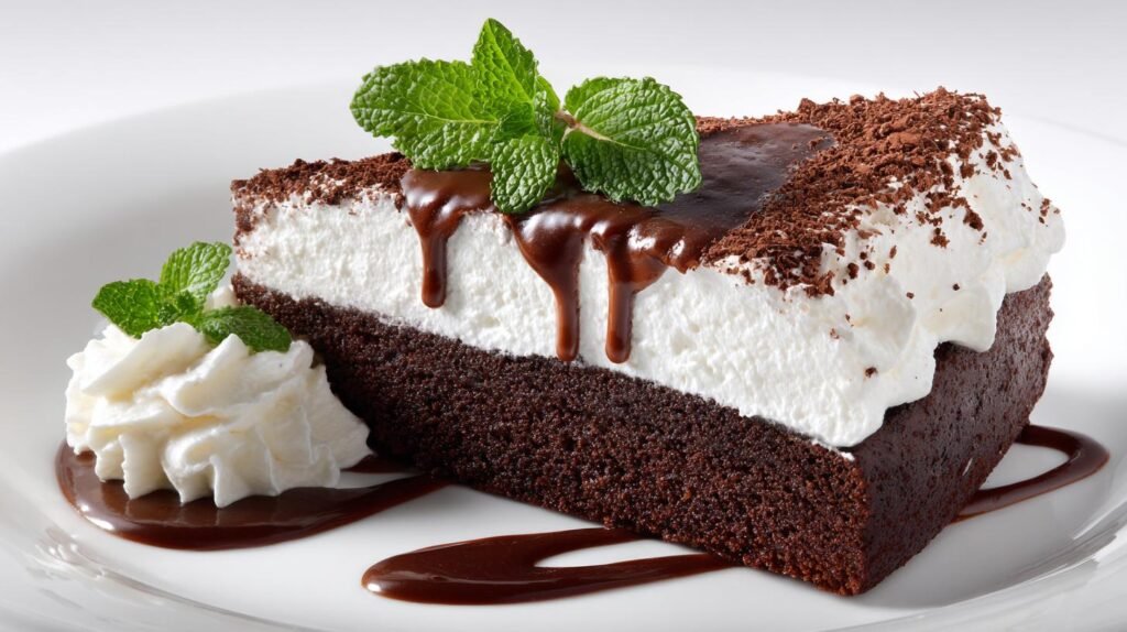 Torta al cioccolato semplice con panna morbida