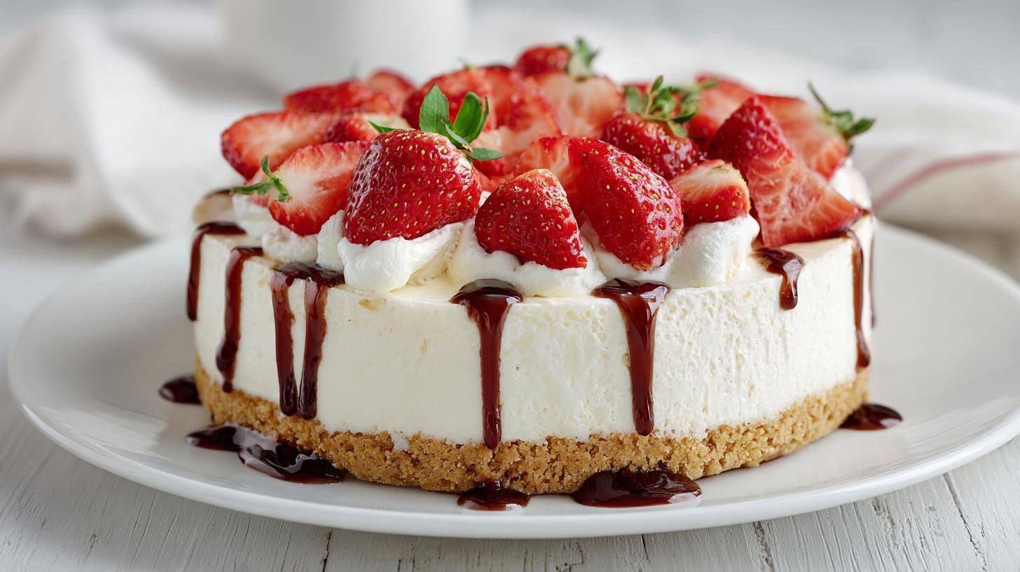 Cheesecake fredda con mascarpone e fragole pronta in 20 minuti